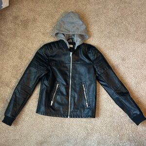 Black faux leather jacket
